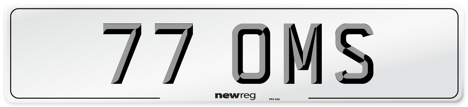 77 OMS Number Plate from New Reg